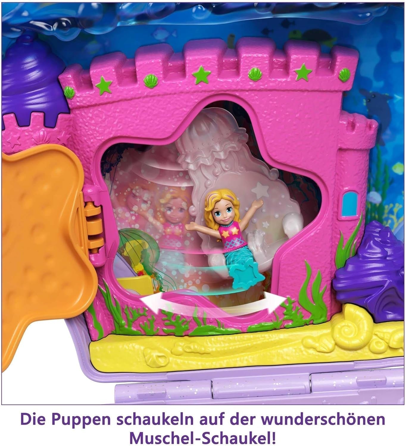 Polly Pocket Bara Avvolgente Borsa a Conchiglia Subacquea 2 Bambole 1 Sottomarino Polly Pocket Sirena Giocattolo 4 Anni Giocattolo GNH11 Naty Shop Bambole