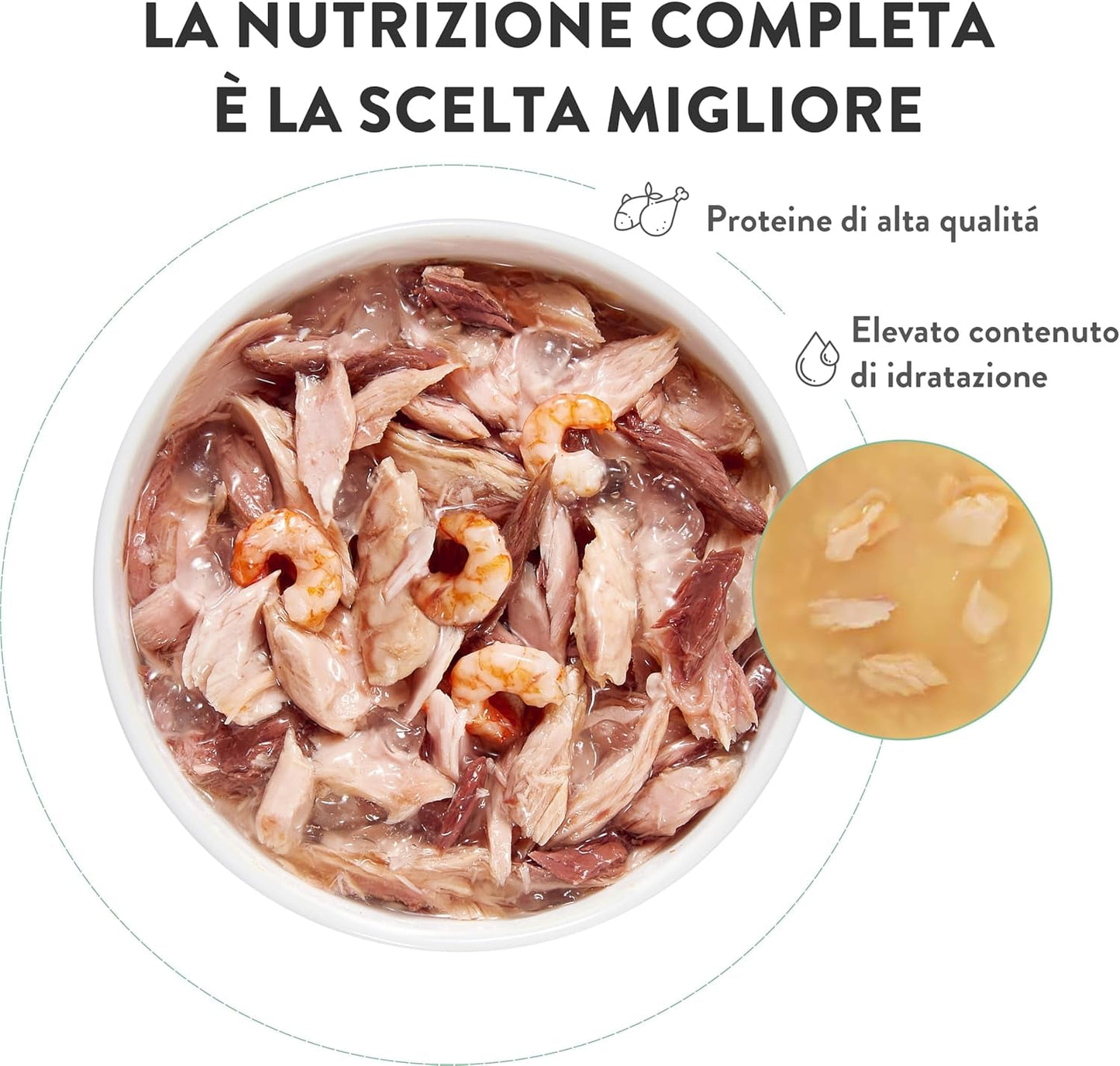 , Tonno con pesce azzurro in gelatina, alimento umido completo per gatti, in busta, con aggiunta di vitamine, 100% naturale, 6 x 85 g
