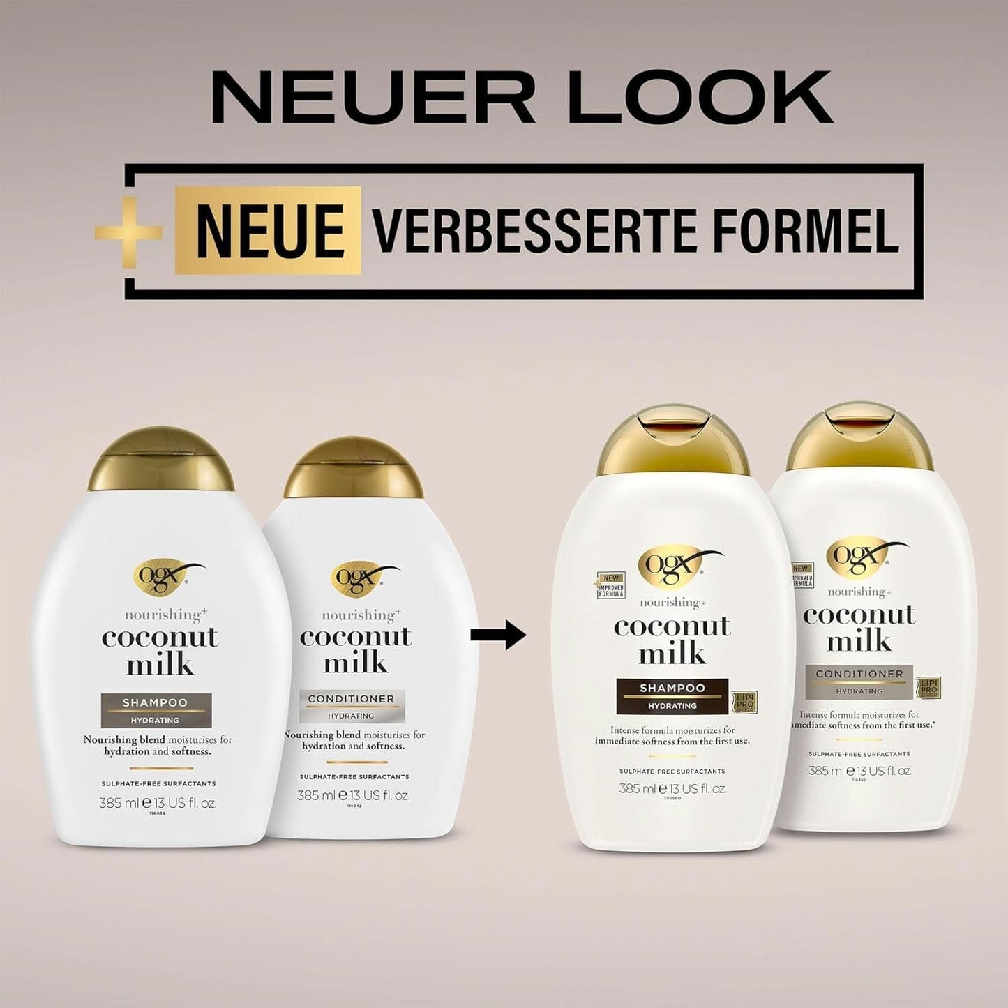 Shampoo al latte di cocco OGX (385 ml), effetto idratante Doccia e bagno Naty Shop
