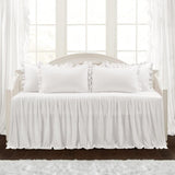 Lussuoso set di biancheria da letto con gonna a volant, set di biancheria da letto di lusso in 3 pezzi, elegante e affascinante, con volant, stile senza tempo e design classico, morbido e leggero, letto king size, lussuose decorazioni, bianco (Twin Day Bed)