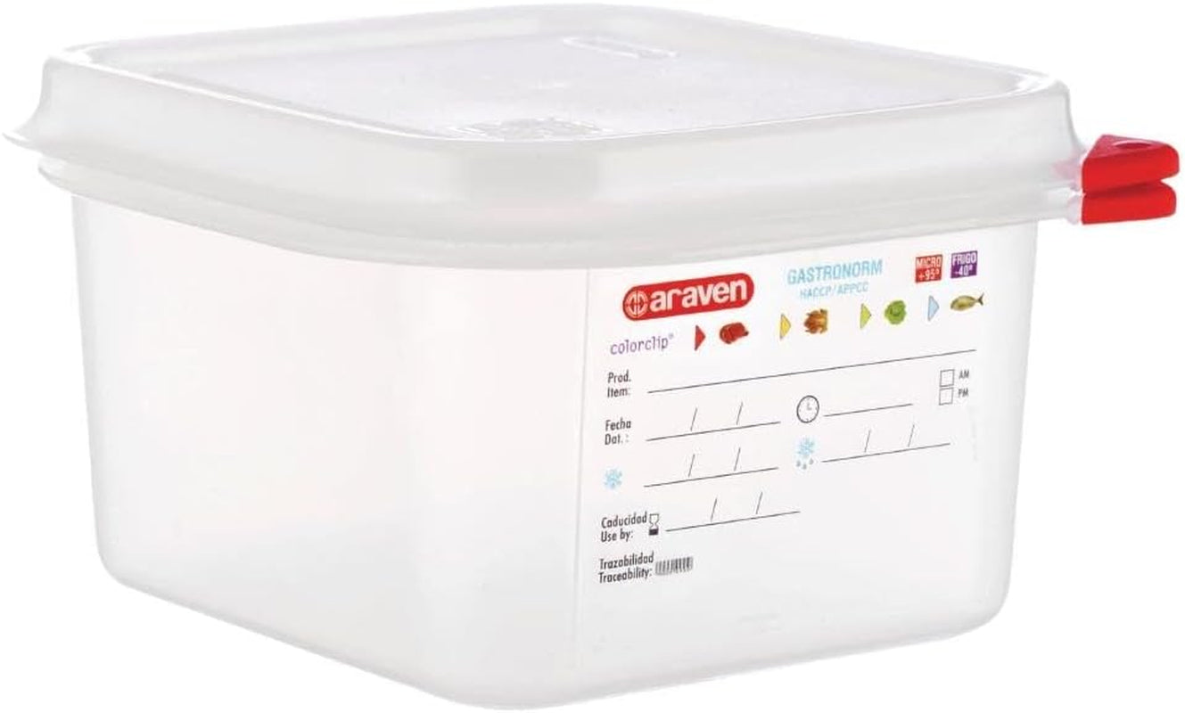 03350 PP Contenitore per alimenti GN con coperchio, 1,1 l, 65 mm (4 pezzi) Contenitori per alimenti Naty Shop 1.7Ltr