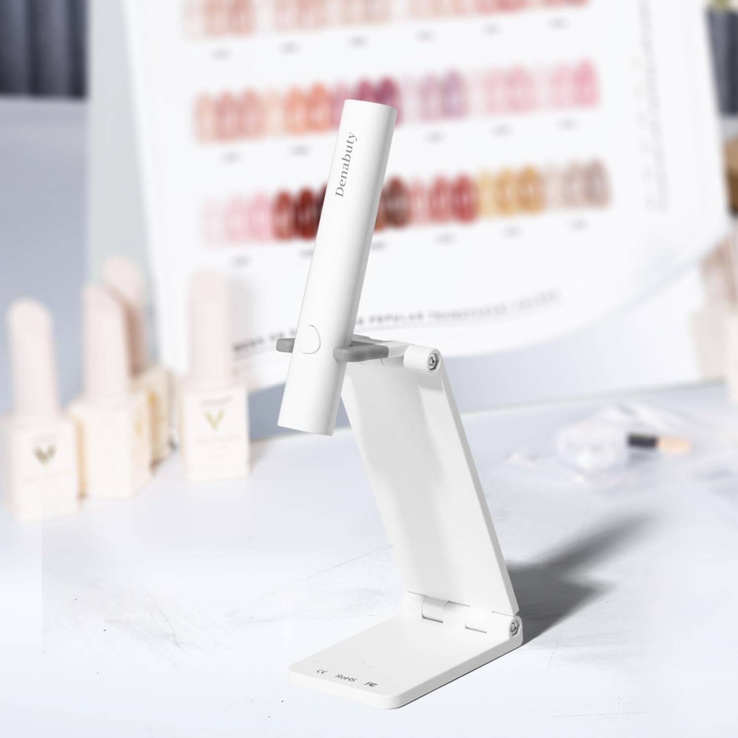 Denabuty Lampada UV per smalto gel, Mini Lampada LED U V per sostituzione unghie con supporto Tragbare Piccola lampada UV per smalto gel, per Aushärten Von Nagelkleber e punte per unghie Bianco