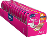 Vitakraft Poésie Création, cibo umido per gatti, cibo umido per gatti in salsa, con tacchino in salsa di formaggio, confezione multipla, senza zuccheri aggiunti o cereali (15 x 85 g)
