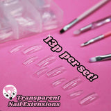 TRIXES 500 punte per unghie in gel, punte per unghie francesi, in acrilico trasparente, per manicure fai-da-te, 10 modelli diversi