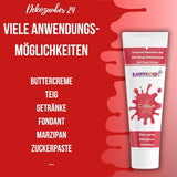 Dekozauber 24 coloranti alimentari rossi, gel, 30 g, vegani, senza zucchero, altamente concentrati, coloranti alimentari rossi per fondente, crema al burro, bevande e altro