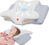 NVKHG Cuscino in Memory Foam Cuscino per Collo ergonomico Cuscino per la Testa, Cuscino per Testa in Memory Foam per Fianchi, Schiena e Stomaco per Dormire per Migliorare la Qualità del Sonno, Cuscini Ortopedici Cervicali 60X41X13/11Cm Naty Shop Grigio Bianco