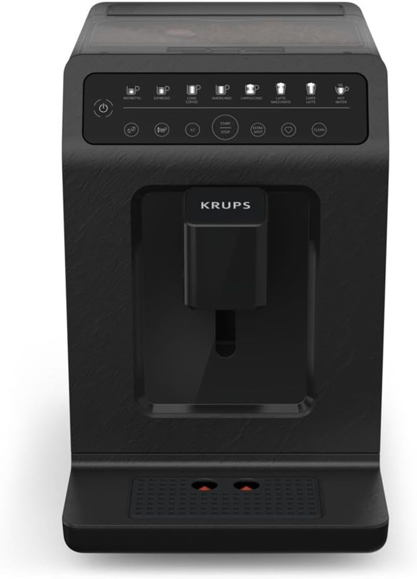 Macchina per caffè espresso automatica Krups EA897B Evidence ECOdesign, funzione automatica espresso e cappuccino, tecnologia Quattro Force, tazze per il latte one-touch, 8 preimpostazioni, sistema del latte, 1450 W