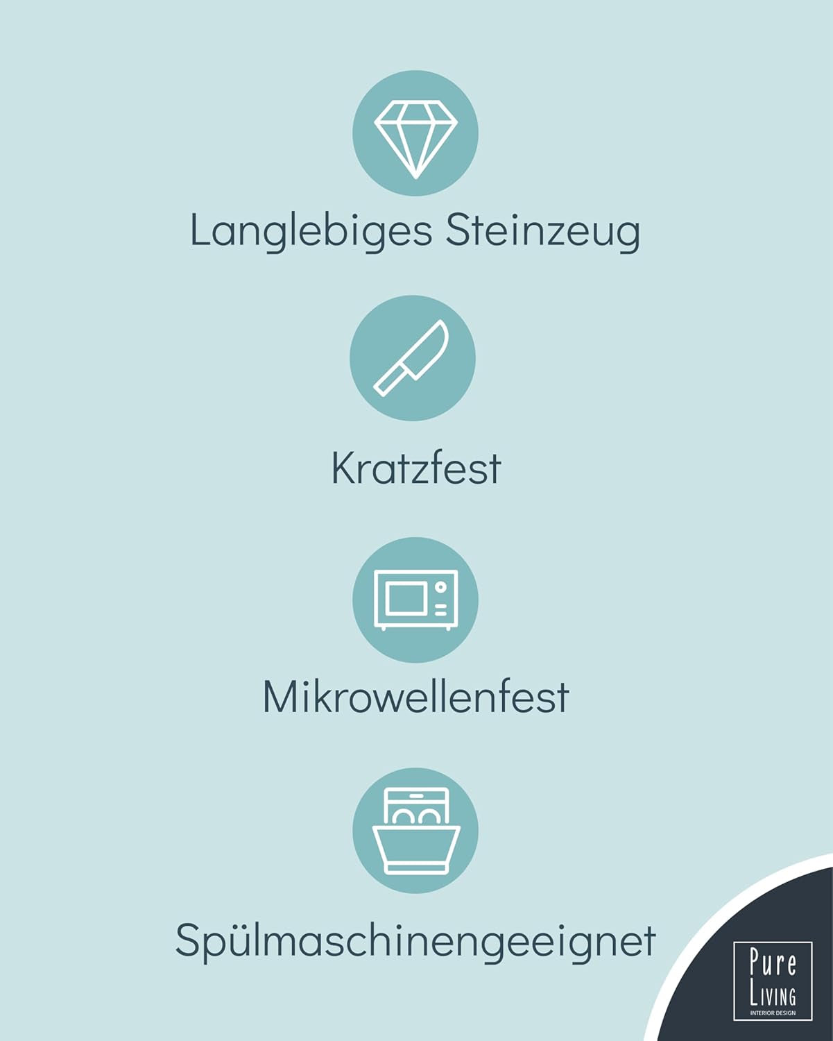 Servizio tavola in ceramica per 6, Hygge, 24 pezzi. VINCITORE DEL TEST Set di stoviglie e piatti in gres scandinavo da sogno, servizio da tavola per 6 set di stoviglie Pure Living in grigio blu