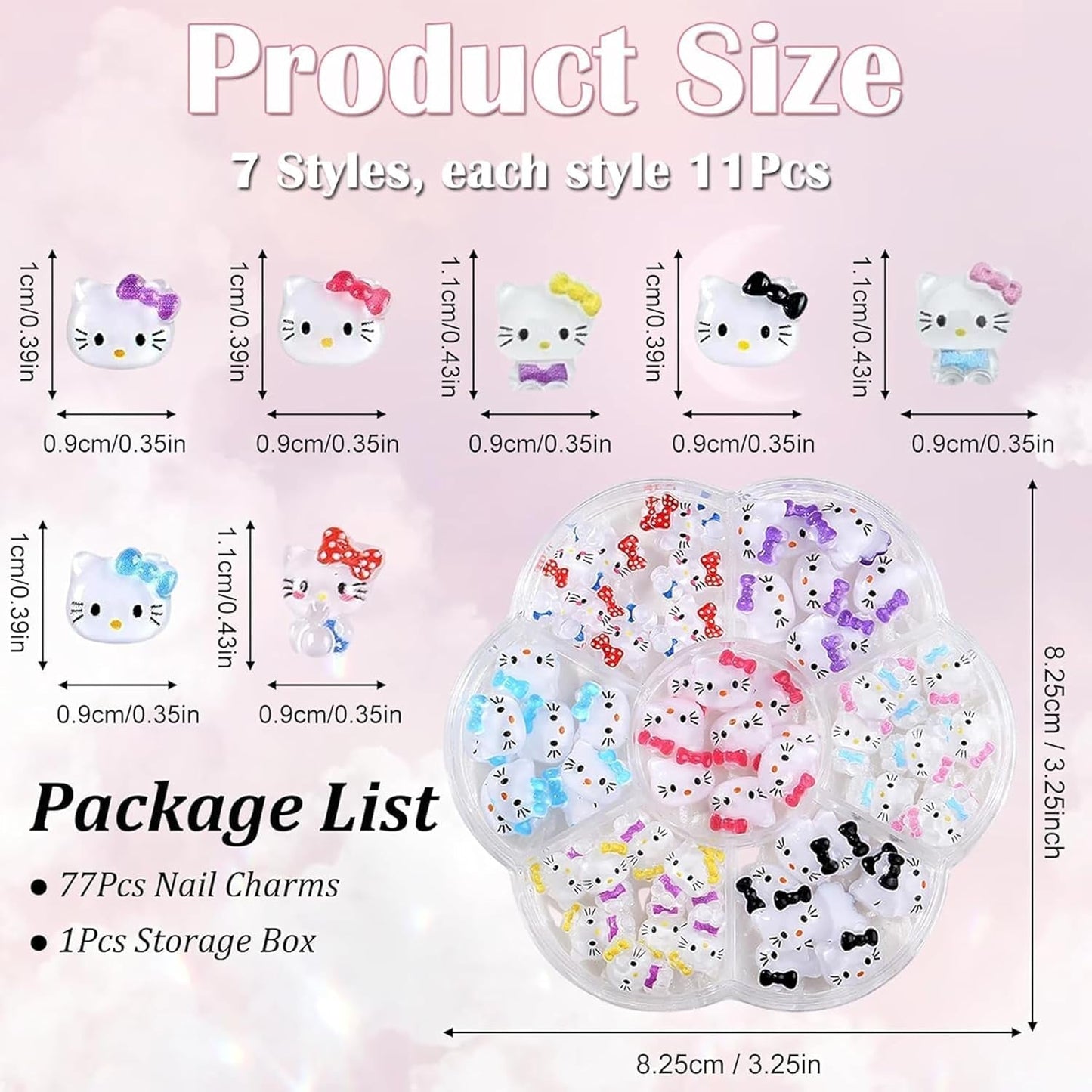 Adesivi per unghie gatto 3D, glitter per unghie, paillettes, adesivi per unghie in resina, gemme per unghie, diamanti per nail art, incluso bastoncino di cera per unghie con strass (Gatto colorato)
