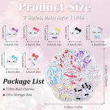 Adesivi per unghie gatto 3D, glitter per unghie, paillettes, adesivi per unghie in resina, gemme per unghie, diamanti per nail art, incluso bastoncino di cera per unghie con strass (Gatto colorato)