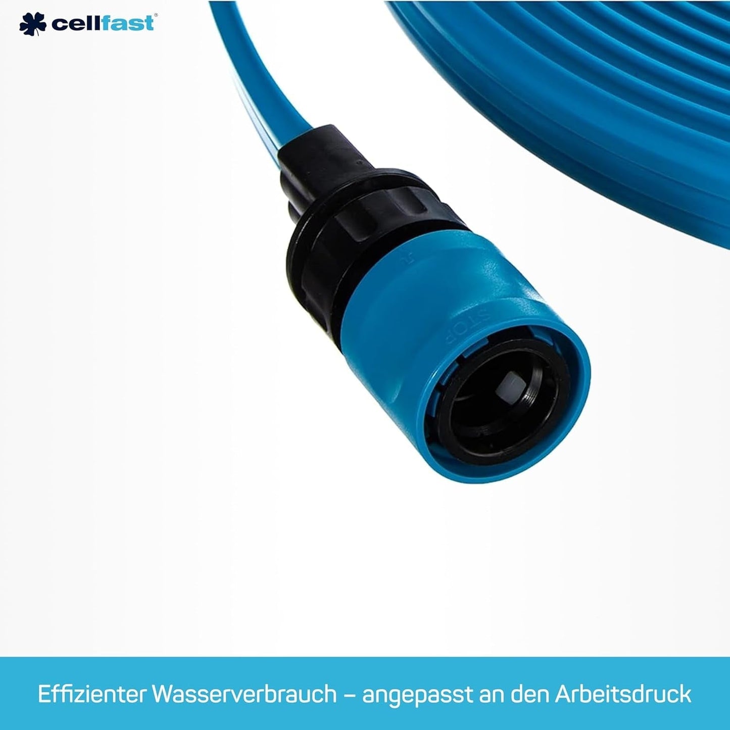 Tubo per irrigazione Cellfast SPRING, Tubo per irrigazione a tre canali con connettori completi, Realizzato in filo di alta qualità, Resistente ai raggi UV, 15 m, 1/2 pollice, 19-022, Multicolore, 38x38x8 cm