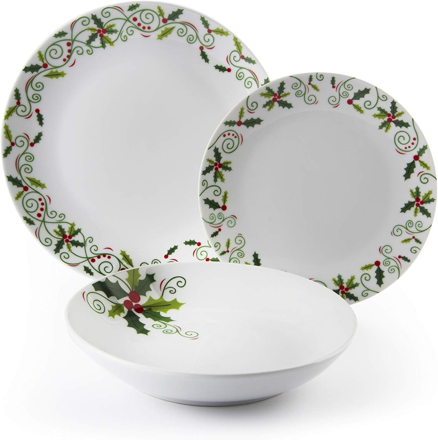 Excelsa SERV.TAV.18 PZ NATALE HOLLY Bianco