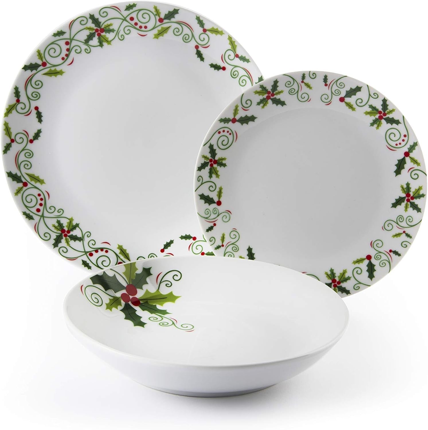 Excelsa SERV.TAV.18 PZ NATALE HOLLY Bianco