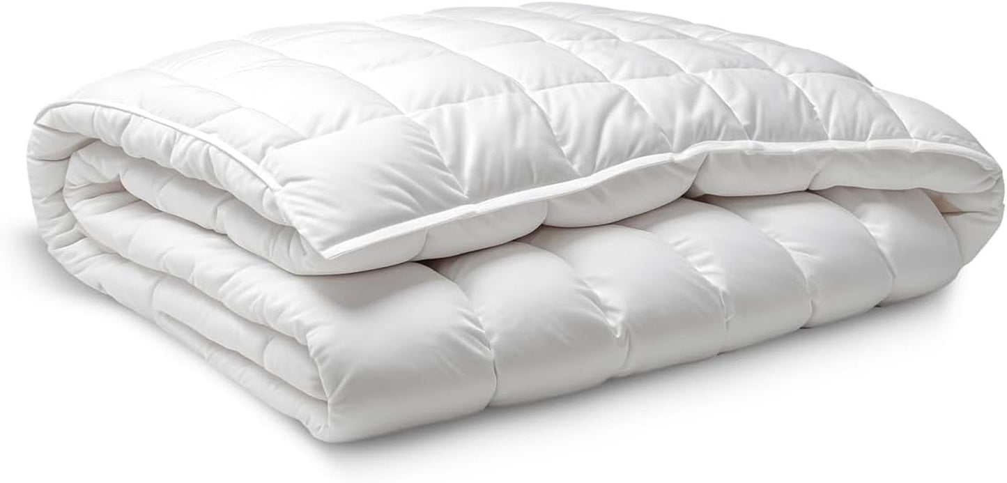 Piumino in fibra, 250 G, microfibra, morbido, setoso, per letti da 100, 105 e 110 cm, bianco, 180 X 220 cm Naty Shop piumini e trapunte 180 X 220 cm