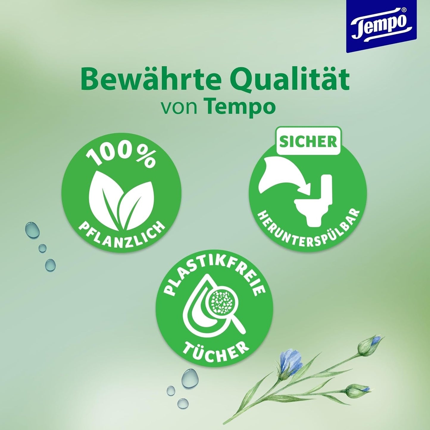 Salviette igieniche Tempo "Gentle & Caring" - Megapack - 16 confezioni da 42 salviette - Duo Packs - con camomilla naturale - carta igienica, dermatologicamente testate e neutre al Ph della pelle