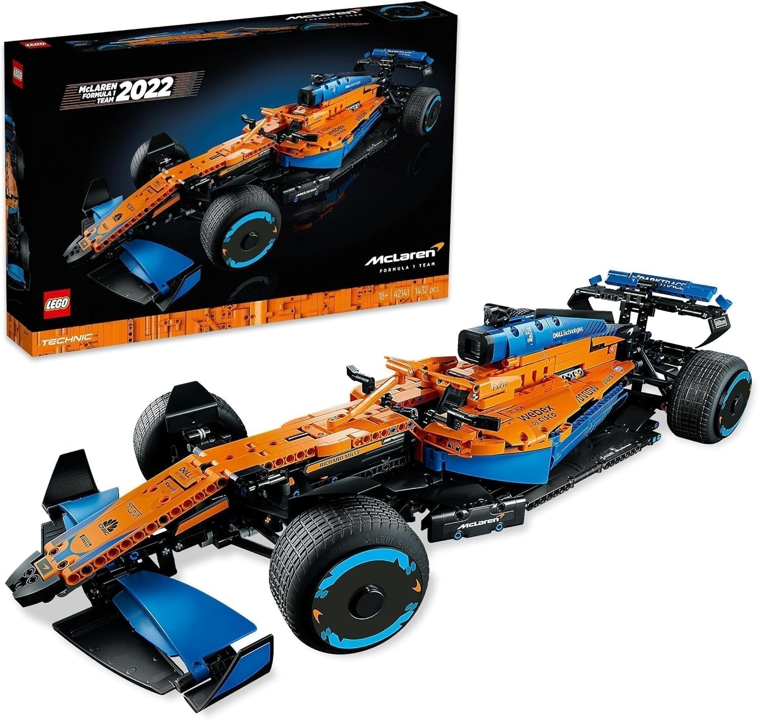 Lego Technic Auto da corsa Mclaren di Formula 1 - Modello F1 per adulti con motore V6 e sterzo - Regalo per appassionati di sport motoristici e collezionisti - 42141 Set di costruzione Besuche den LEGO-Store Singur