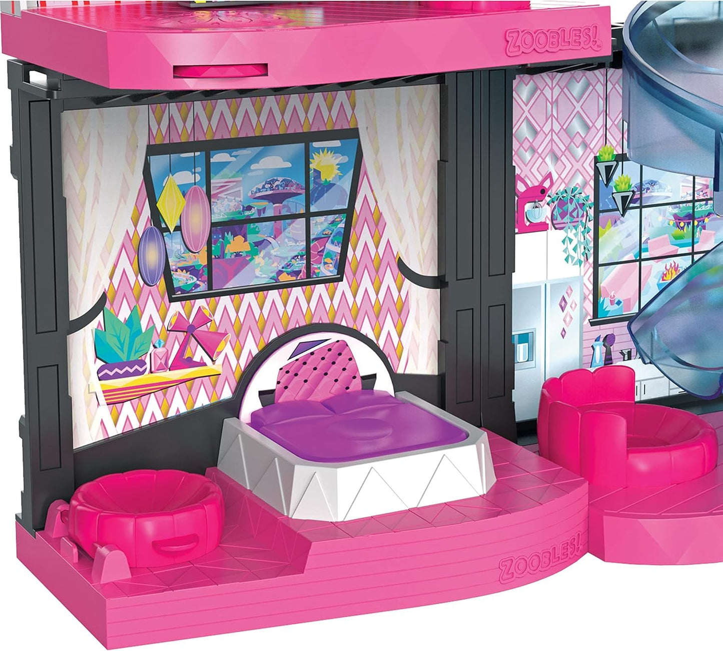 Zoobles Magic Mansion Casa da sogno trasformabile di 6 stanze, scivolo e accessori