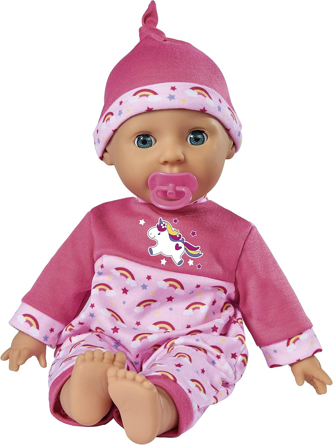 Simba 105140060 - Laura Tickle Baby Doll dal corpo morbido con materassino arcobaleno, emette 25 suoni da bambino, 38 cm, bambola da 2 anni in su