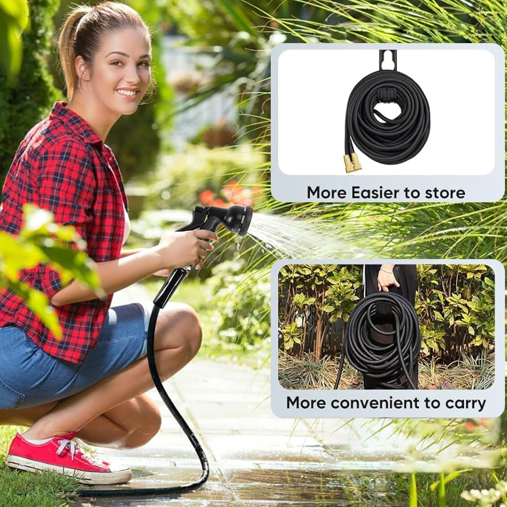 Tubo da Giardino Flessibile Estensibile da 15 m, Tubo Flessibile dell'Acqua con 8 Funzioni di Spruzzo, Tubo da Giardino Flessibile da 1/2 Pollice a 3/4 Pollice, per Irrigazione del Giardino, Lavaggio Auto, Lavaggio e Irrigazione