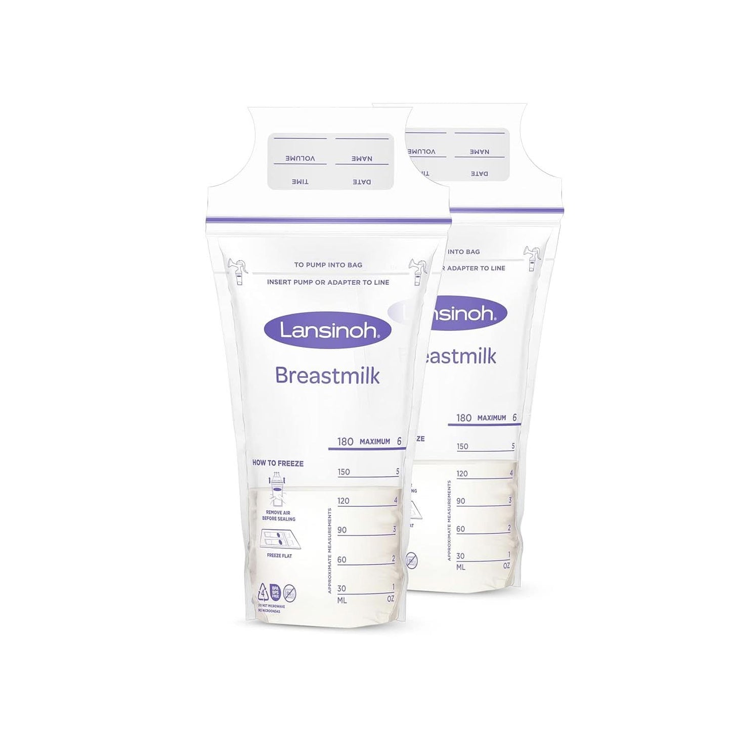 Sacchetti per la conservazione del latte materno Lansinoh, 25 pezzi Accessori per Alimentazione e Allattamento Bebe Naty Shop
