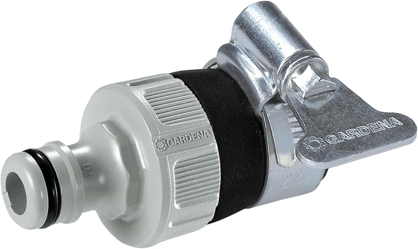 Gardena Water Thief: adattatore universale per rubinetto per collegare il tubo da giardino Gardena a un tubo con diametro esterno di 14-17 mm. rubinetto senza filettatura, resistente alla corrosione (2908-20)