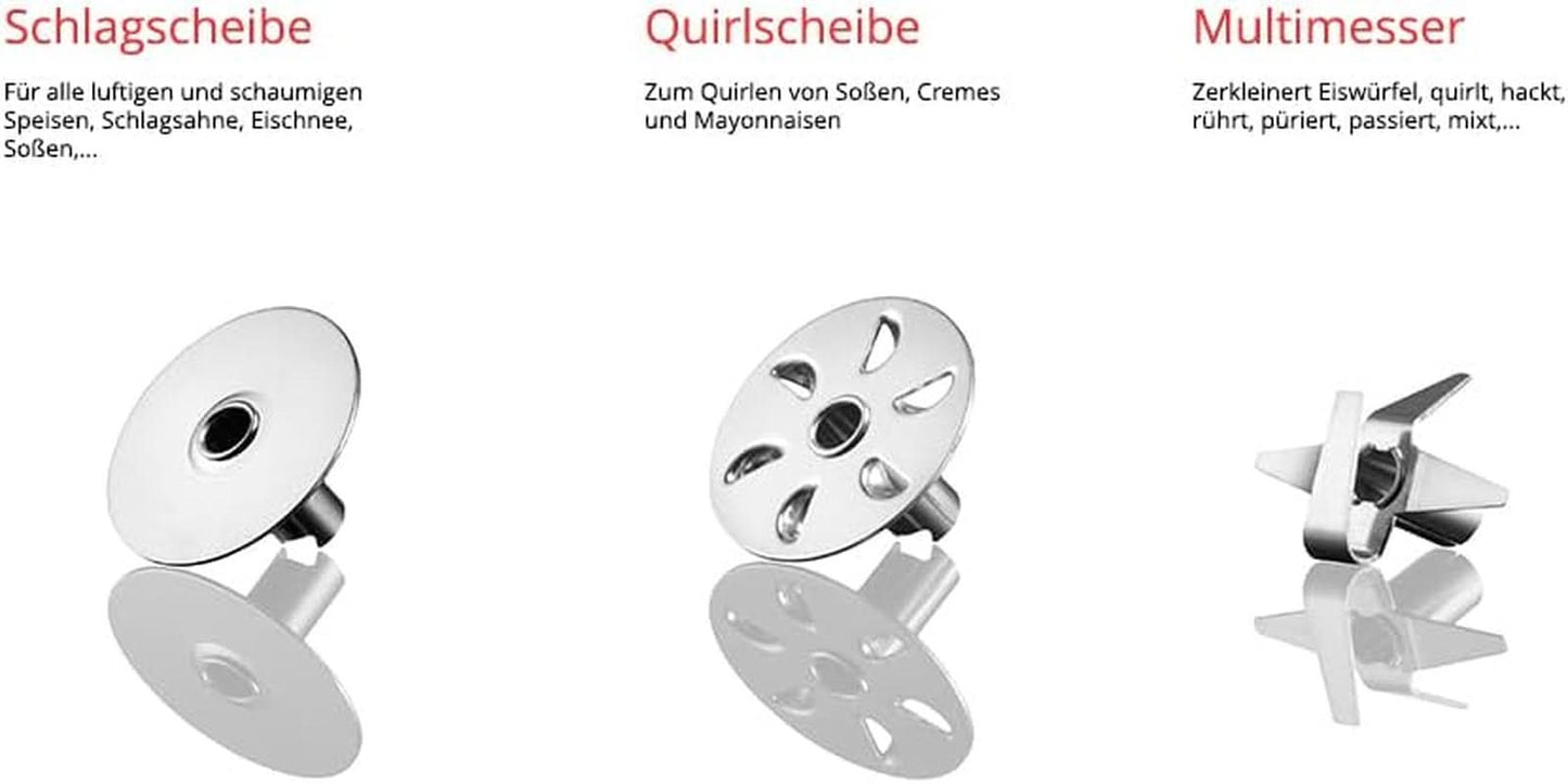 ESGE Zauberstab P 200 Profi, Stabmixer Weiß Inkl. Zubehör, Bis Zu 17.000 U/Min, 90860, Bianco/Grau Kitchen Naty Shop