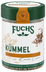 Fuchs Gewürze - Kümmel ganz - kräftiges Gewürz für Kohl- und Fleischgerichte oder zu Bratkartoffeln - ingrediente naturale - 60 g in wiederverwendbarer, recyclebarer Dose