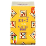LEIBNIZ Kunterbunt Milk, confezione da 12, biscotti croccanti con crema al latte e pezzi di cioccolato (12 x 125 g)
