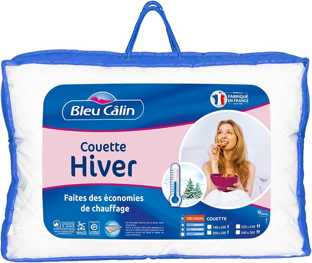 Bleu Calin Piumino invernale per 1 persona, caldissimo, morbidissimo - Microfibra - 140X200Cm Piumini e Trapunte Naty Shop