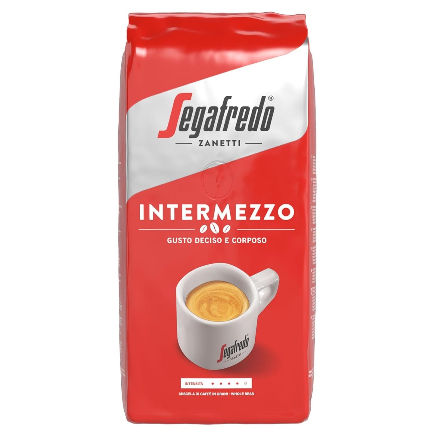 Segafredo Zanetti Intermezzo - Fagioli Interi (confezione da 1 kg) - Geeignet für alle italienschen Kaffeespezialitäten - Kaffeebohnen mit mitteller Röstung, stark und vollmundig im Gesmack