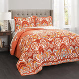 Lush Decor Trapunta Clara, cotone, turchese e mandarino, Piumini e trapunte Full/Queen Naty Shop Orange King