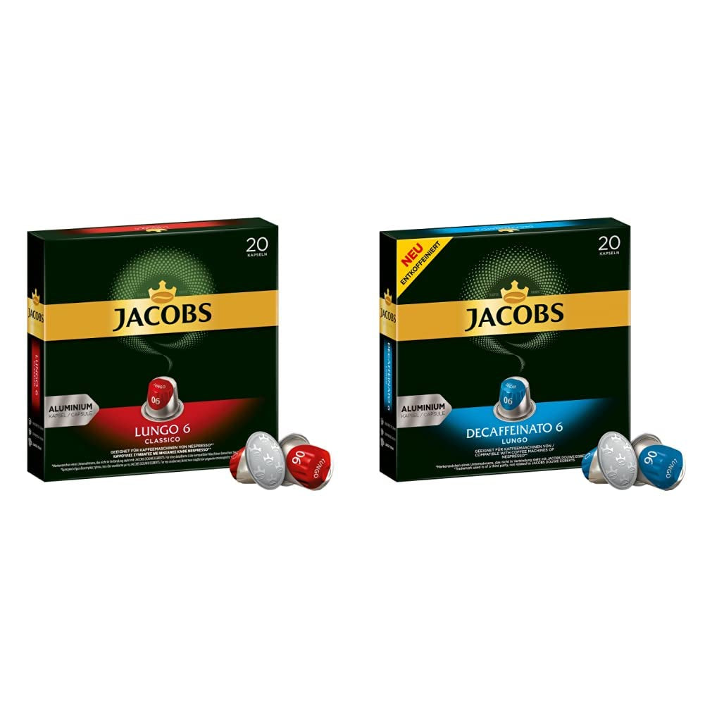 Kaffeekapseln Lungo Classico, Intensità 6 von 12, 10 x 20 Getränke & Kaffeekapseln Lungo Decaffeinato- Intensität 6- 200 Capsule compatibili Nespresso, 10er Pack, 10 x 20 Getränke