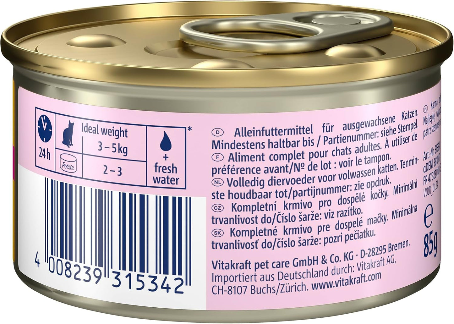 Vitakraft Poésie Mousse, cibo umido per gatti, schiuma ariosa, con pollo, senza zuccheri o cereali aggiunti (12 x 85 g)