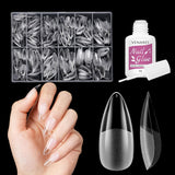 Unghie finte corte Ballerina 500 pezzi Colla su 12 misure Unghie artificiali Punte per unghie corte in gel morbido con copertura completa per unghie in gel Corte S