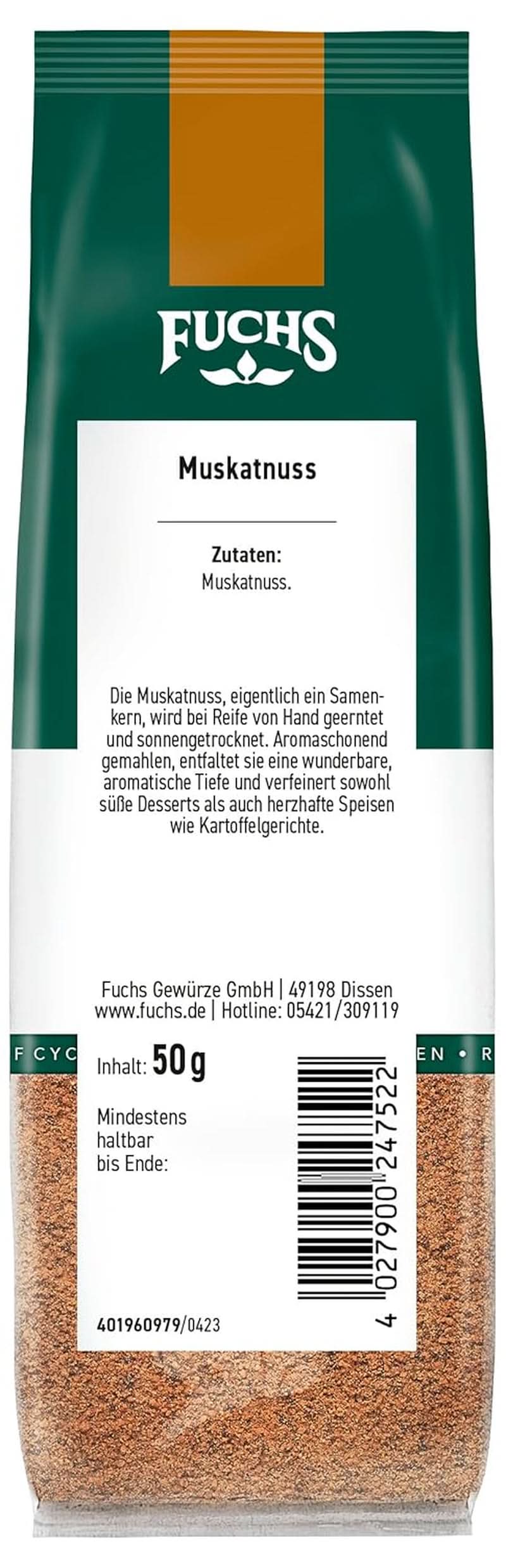 Fuchs - Noce moscata macinata, 50 grammi Condimente Naty Shop