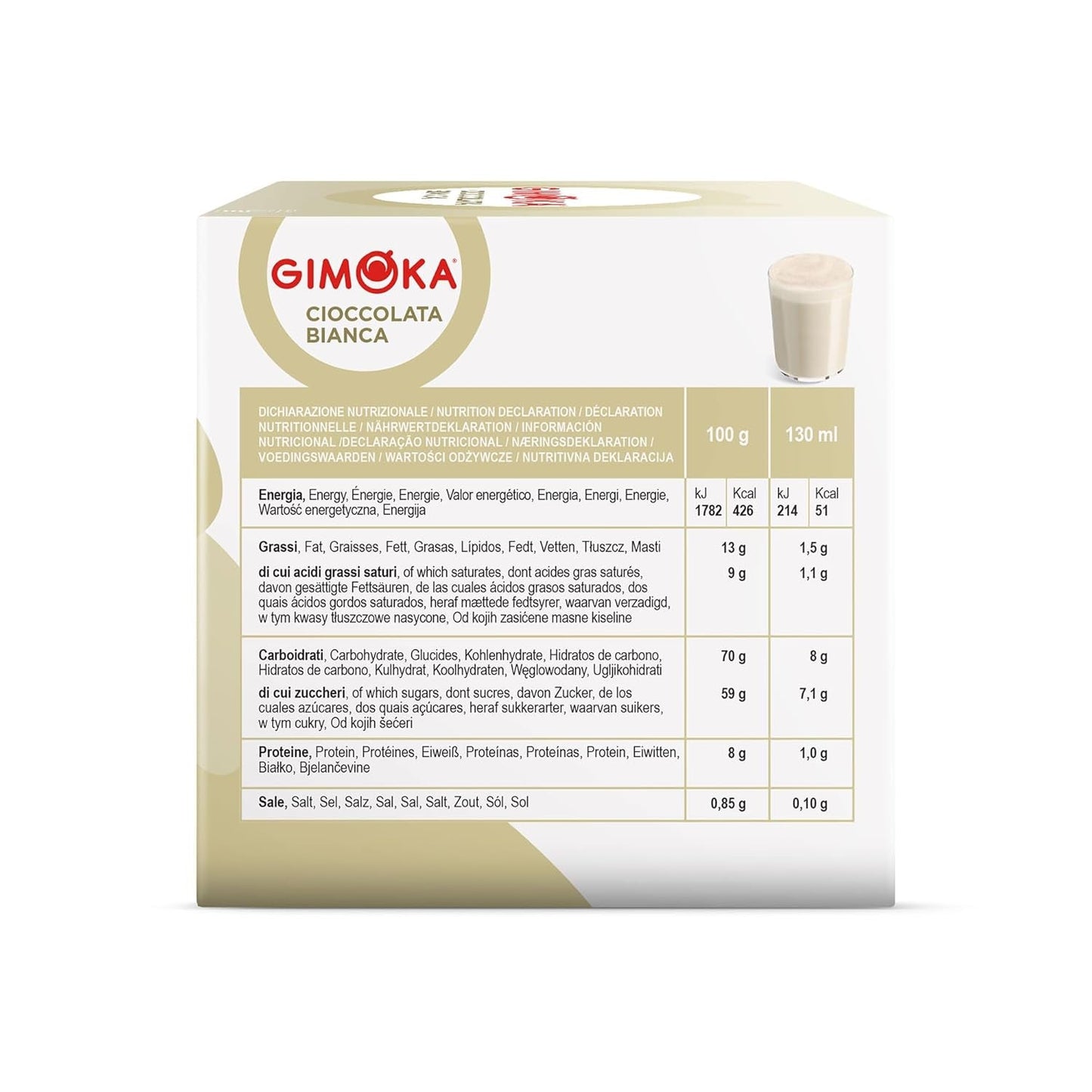 Gimoka Kaffeekapseln, Gesmack WEISSE CHOKOLADE - 48 Kapseln compatibile con Kaffeemaschinen der Marke Nescafè* Dolce Gusto*, 48 Stück (3 x 16 Getränke), Hergestellt in Italien