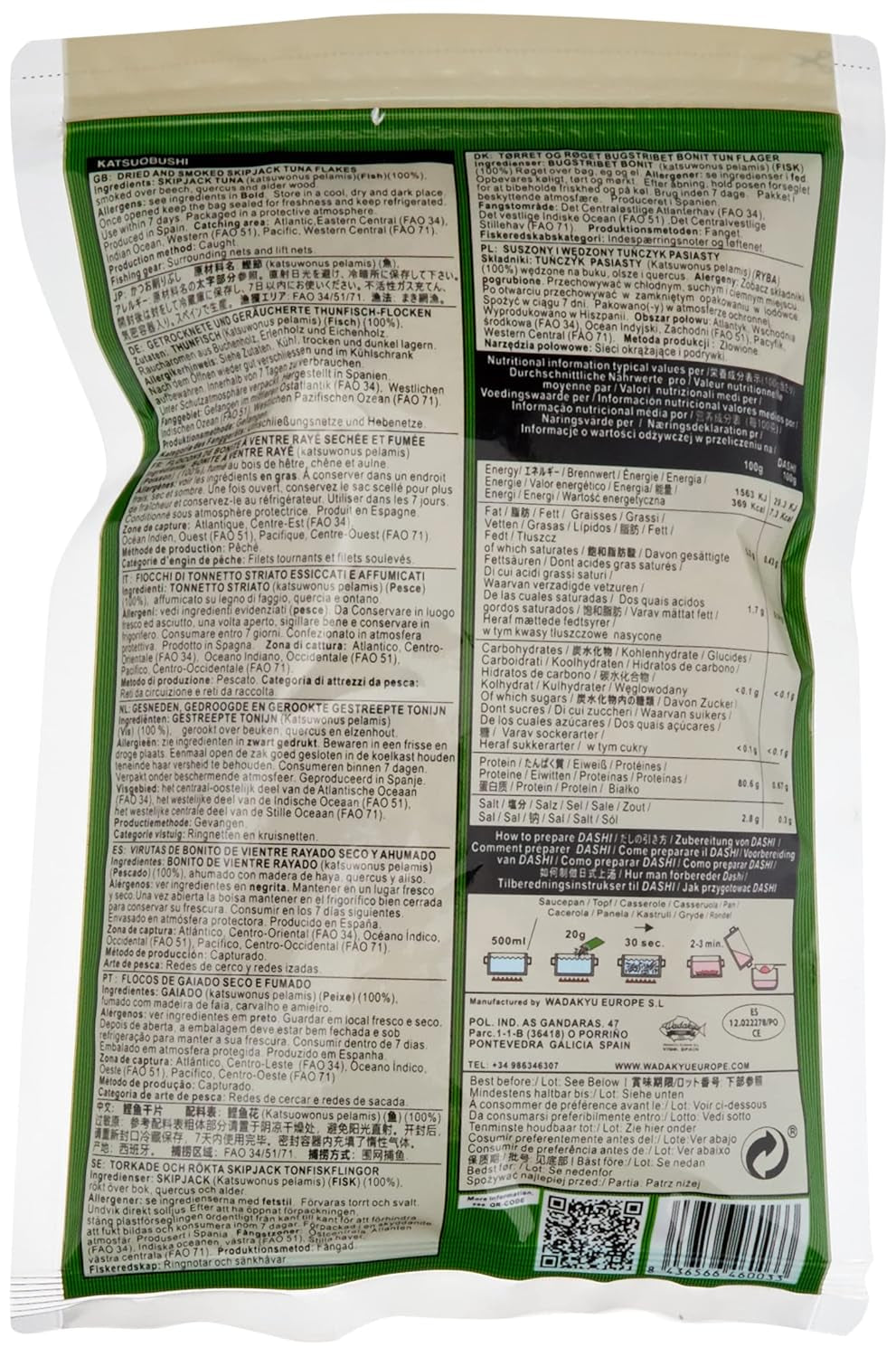 Katsuobushi Bonito Flocken – Aus 100 Prozent getrootkenem und Geräuchertem Bonito Tunfisch – Ideale per la cucina giapponese – 1 x 40 g