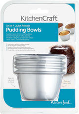 Kitchencraft Mini Stampi per Budino in Alluminio Anodizzato 7,5 cm Set di 4 Stampi da Forno e Vassoi Argento Naty Shop