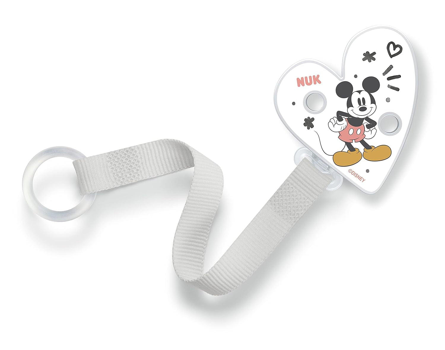 Catena e clip per ciuccio NUK | per anelli ciuccio | Robusto e resistente alla rottura | Disney Topolino