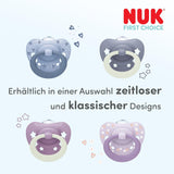 Ciucci classici diurni e notturni NUK First Choice per neonati | 6-18 mesi | Ciucci ortodontici che si illuminano al buio | 95% di accettazione da parte dei bambini** | Blu | Confezione da 2