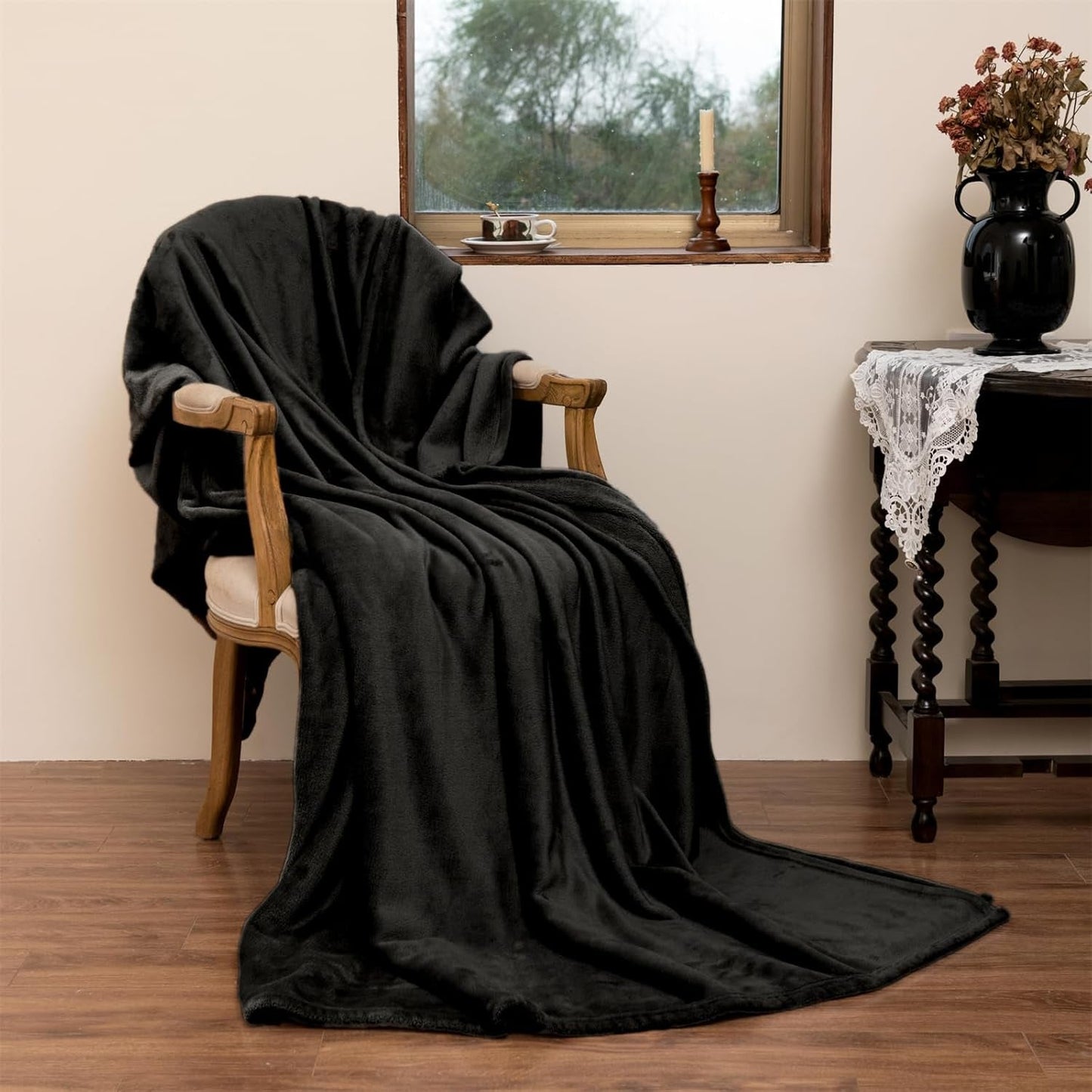 Good Nite Coperta accogliente Coperta soffice Coperta da letto Coperta da divano Coperta da soggiorno XL Coperta in pile 150X200 cm Coperte morbide e calde nere Coperta soffice Letti e coperte Good Nite