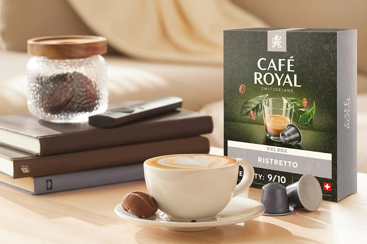 Café Royal Ristretto 36 capsule per macchina da caffè Nespresso - Intensità 9/10 - Capsule per caffè zertifiziate UTZ in alluminio (confezione con 3)