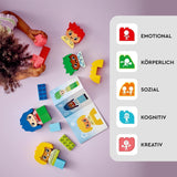 LEGO DUPLO Big Feelings, gioco di costruzione impilabile con 23 mattoncini colorati e 4 personaggi, giocattolo di abilità motoria per promuovere lo sviluppo sociale ed emotivo dei bambini a partire da 18 mesi 10415 Set di costruzione Beuche den LEGO-Store