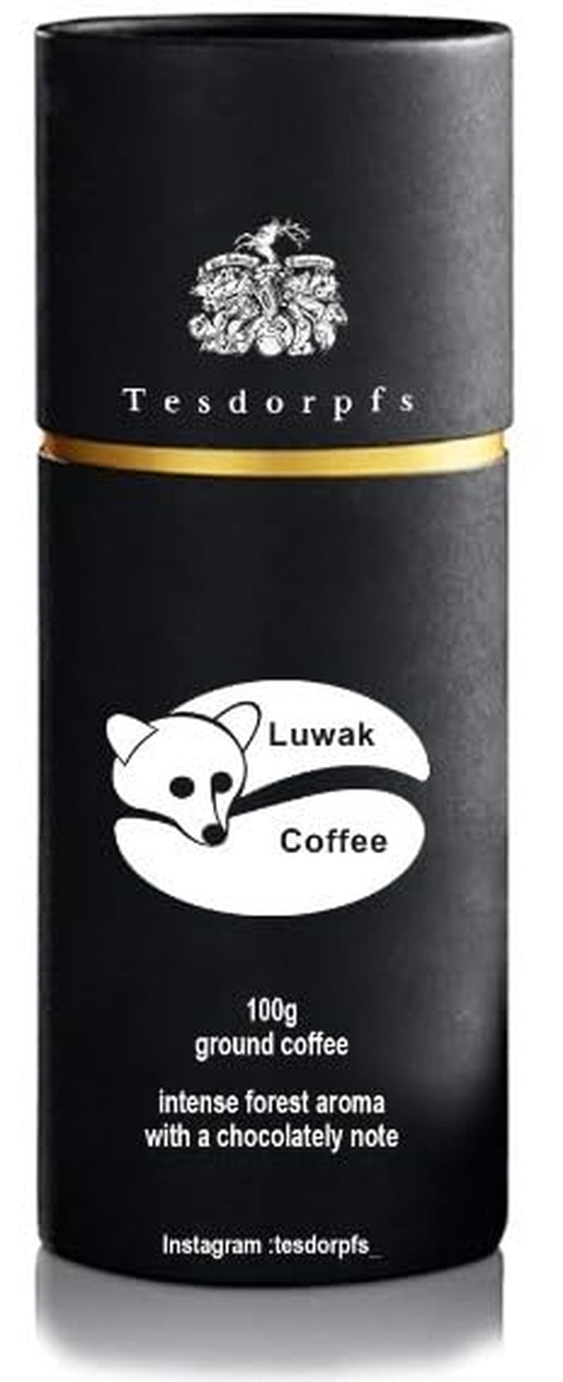 Tesdorpfs 100% Kopi Luwak Arabica Kaffee | Caffè allo zibetto tostato City 100 g | Kaffeebohnen oder gemahlen | Kaffeespezialität come regalo per gli amanti del caffè von Tesdorpf (Ganze Bohnen)