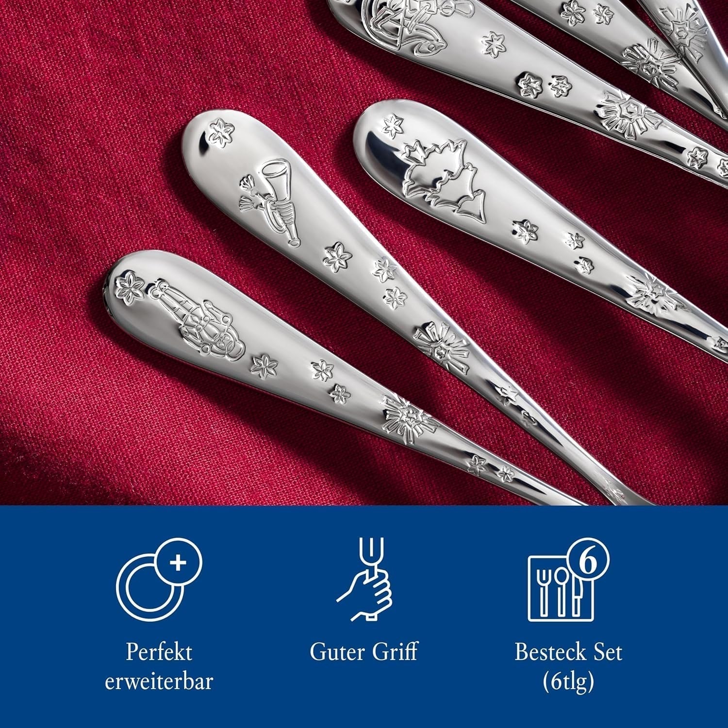 Villeroy & Boch - Toy'S Delight set cucchiaini caffè 6 pezzi Silver Platinum, lavabili in lavastoviglie Kitchen Naty Shop