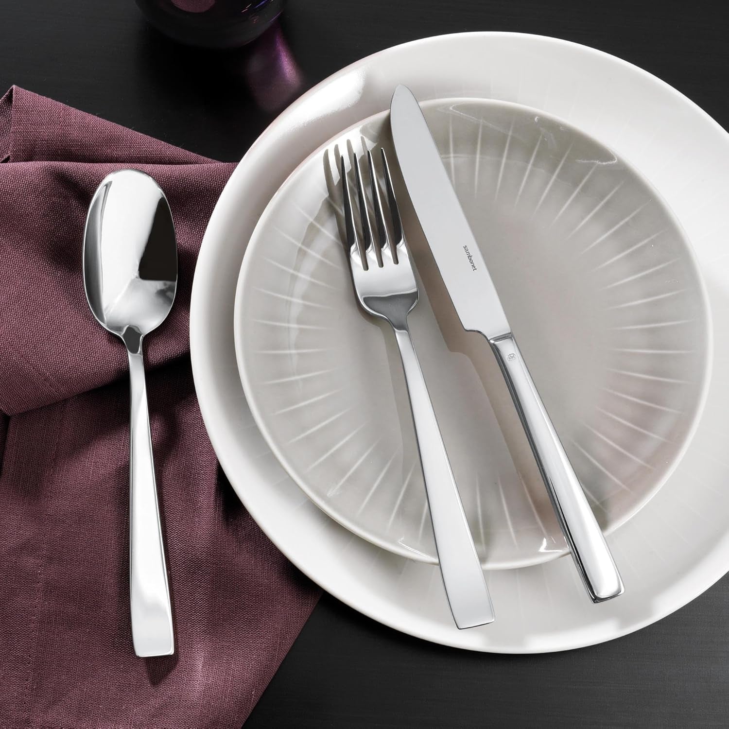 Sambonet 62512-83 Set Posate Piatte Monoblocco, 36 Pezzi, Acciaio Inox 18/10, Lavabili in Lavastoviglie Cucina Naty Shop