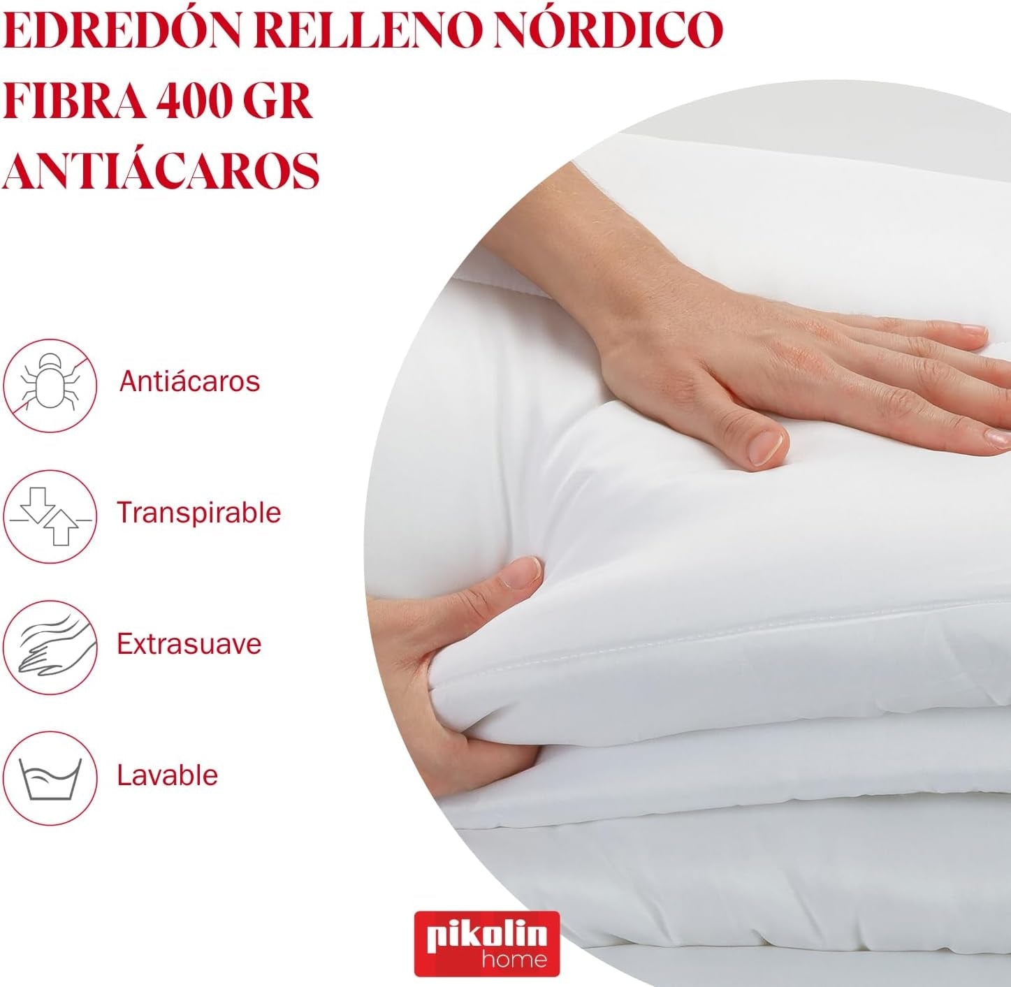 Pikolin Home - Piumino antiacaro 400 G, adatto per ambienti invernali e basse temperature, letto 200-240 X 280 Cm. Trapunte e trapunte Naty Shop