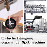 Robot da cucina Bosch Vitapower Serie 4 MMB6177S, Edelstahl-Klingen Made in Germany, bicchiere in vetro Thermosafe da 1,5 l, fiaschetta To-Go da 0,6 l, stopfer, zerkleinerer universale, 30.000 giri/min, 1200 W, Argento Kitchen Naty Shop