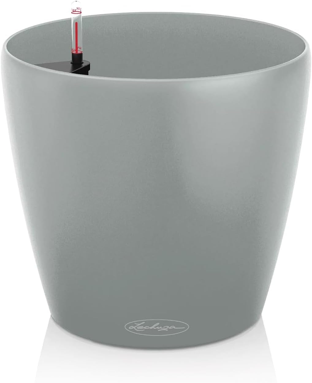 LECHUZA Classico Color ECO 35 Vaso da fiori grigio chiaro con sistema di irrigazione e indicatore del livello dell'acqua | Realizzato in plastica riciclata al 100% | Finitura opaca | Ø 34,5 x 32,5 cm | 18930
