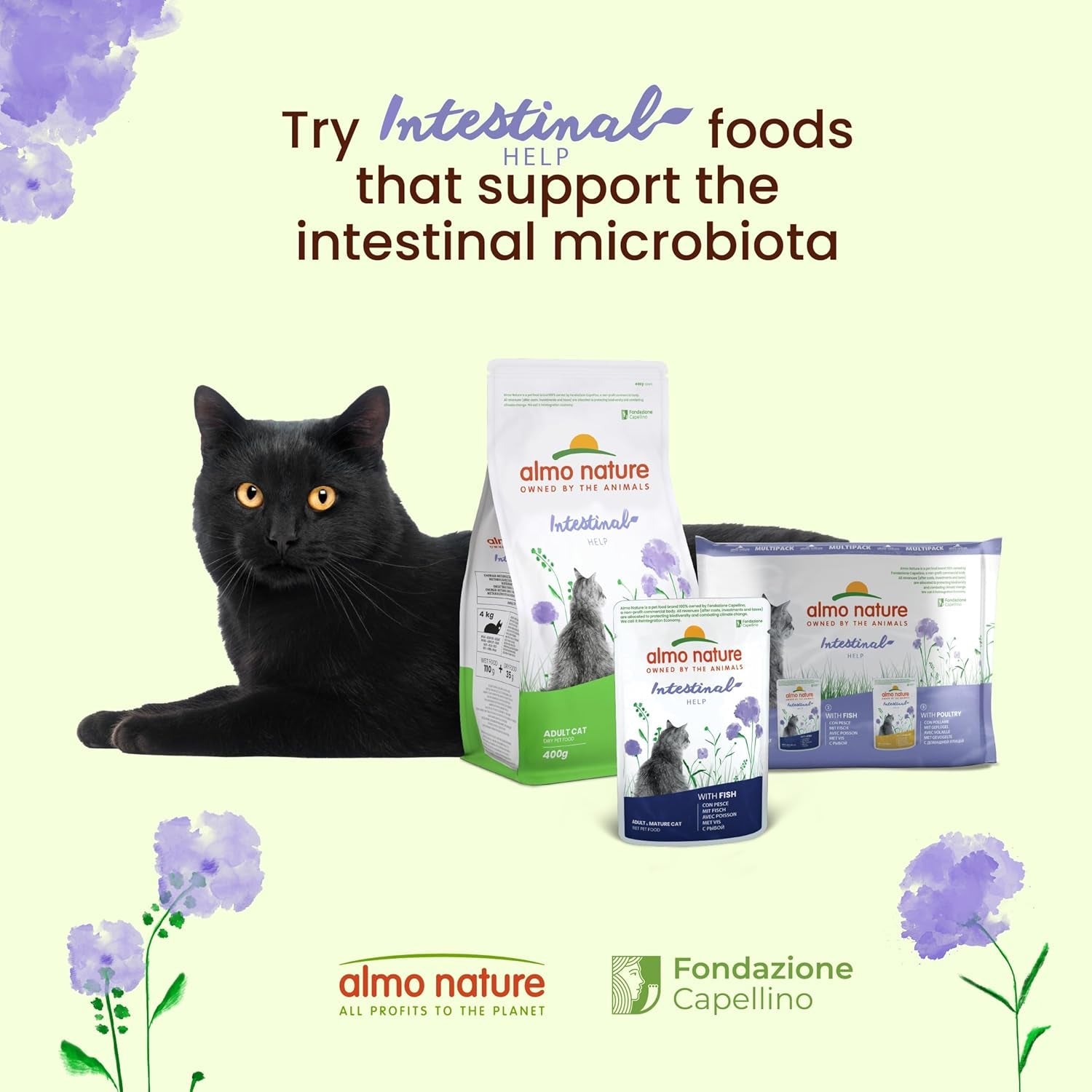 Almo Nature Functional - Intestinal Help - Alimento umido per gatti adulti e maturi con intestino sensibile - con pollame - sostiene il microbioma - 70 g (confezione da 30)